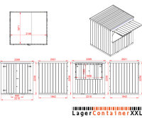 2m XXL Kiosk Container RAL 9010 Weiß mit großer Verkaufsklappe & Doppeltür