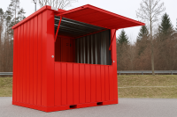 2m XXL Kiosk Container RAL 3020 Rot mit großer...