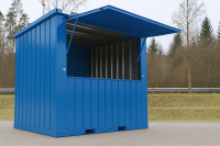 2m XXL Kiosk Container RAL 5010 Blau mit großer...