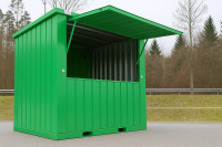 2m XXL Kiosk Container RAL 6024 Grün mit...