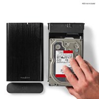 Festplattengehäuse 3,5" Zoll für SATA HDD/SSD extern USB-C & A Anschluss Schwarz