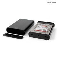 Festplattengehäuse 3,5" Zoll für SATA HDD/SSD extern USB-C & A Anschluss Schwarz
