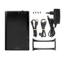 Festplattengehäuse 3,5" Zoll für SATA HDD/SSD extern USB-C & A Anschluss Schwarz