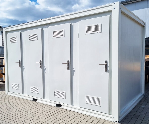 XXL Toilettencontainer Festivalcontainer mit 8 WC Kabinen RAL 9002