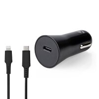 Auto Ladegerät KFZ Schnellladegerät USB-C auf Lightning für iphone ipad Schwarz 20W