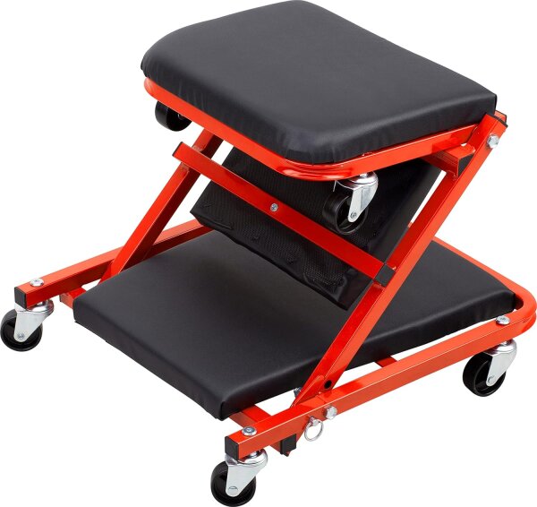 Werkstatthocker Montageliege Rollliege Montagerollbrett 2-in-1 360° Drehfunktion 150kg