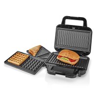 3-in-1 Sandwichmaschine Sandwichmaker Grill Sandwich Waffel 850W Antihaft