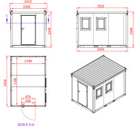 3m Bürocontainer RAL 7016 - Baucontainer mit...