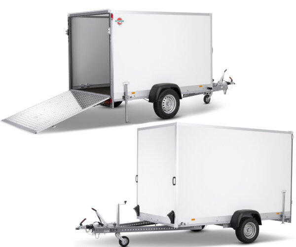 Stema STPK PKW Anhänger Kofferanhänger gebremst 255x157cm 1300kg mit Rampe
