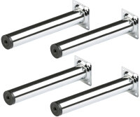 4x Möbelfuss rund 400mm verchromt Ø30mm mit...