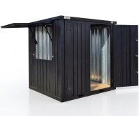 2m XXL Kiosk Container RAL 9005 Schwarz mit kleiner...