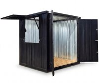 2m XXL Kiosk Container RAL 9005 Schwarz mit kleiner...