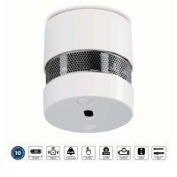 Mini Rauchmelder Batteriebetrieben Rauchwarnmelder Weiß 85dB
