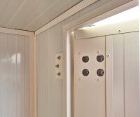 2m Isolierter Lagercontainer in RAL 9002 inkl. großer Einflügeltür