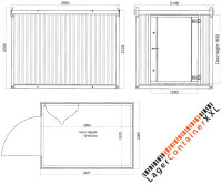 3m Isolierter Lagercontainer in RAL 9002 inkl. großer Einflügeltür