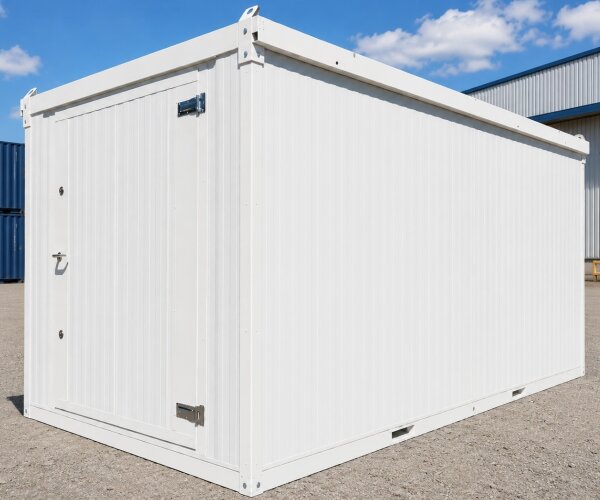 4m Isolierter Lagercontainer in RAL 9002 inkl. großer Einflügeltür