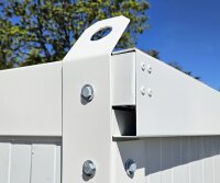 4m Isolierter Lagercontainer in RAL 9002 inkl. großer Einflügeltür