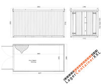 4m Isolierter Lagercontainer in RAL 9002 inkl. großer Doppeltür
