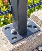 Bodenplatte Adapter 6-loch 100x150x8mm RAL7016 für...