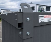 2m Isolierter Lagercontainer in RAL 7016 inkl. großer Einflügeltür