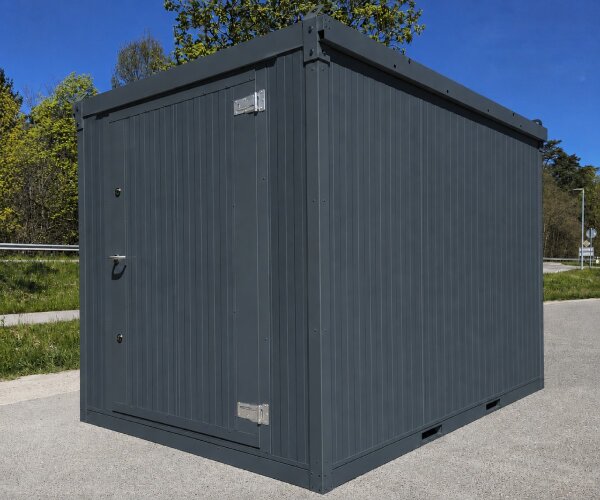 3m Isolierter Lagercontainer in RAL 7016 inkl. großer Einflügeltür