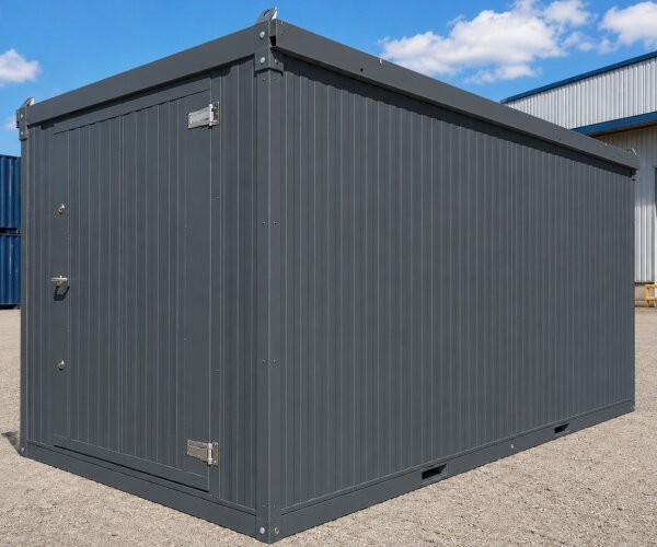 4m Isolierter Lagercontainer in RAL 7016 inkl. großer Einflügeltür