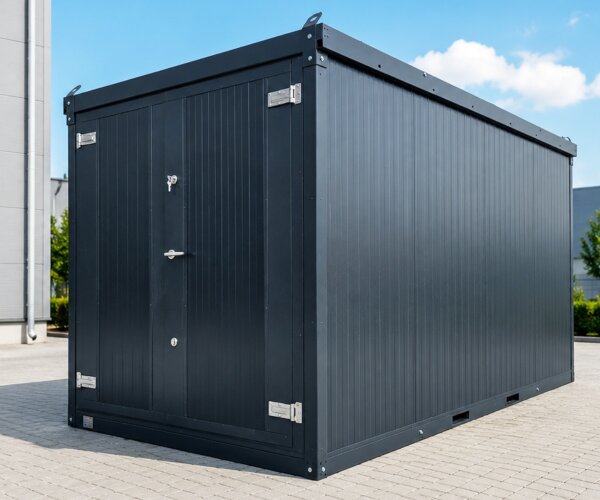 4m Isolierter Lagercontainer in RAL 7016 inkl. großer Doppeltür
