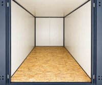 4m Isolierter Lagercontainer in RAL 7016 inkl. großer Doppeltür