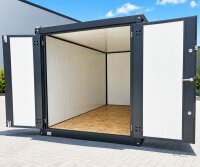 4m Isolierter Lagercontainer in RAL 7016 inkl. großer Doppeltür