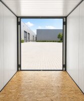 4m Isolierter Lagercontainer in RAL 7016 inkl. großer Doppeltür