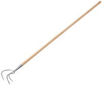 Kultivator Gartenkralle verzinkt 3 Zinken 120mm mit Stiel