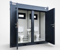 WC Sanitärcontainer mit Doppelkabine - Klo für...