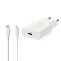 Ladegerät USB-C auf Lightning Schnellladegerät 1m Weiß für iphone Apple 20W