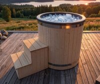 Cold Tub Kaltwasserbecken mit GFK Wanne und Sitzplatz 100cm