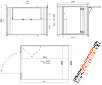 3m Verkaufscontainer isoliert in RAL 9002 inkl....