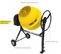 Güde Betonmischer GBM160 Mischer Mischmaschine 160L...