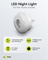 Voll automatisches LED Nachtlicht Weiß 0,6W Nachtleuchte für Steckdose Innenbereich