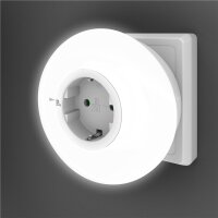 Voll automatisches LED Nachtlicht Weiß 0,6W Nachtleuchte für Steckdose Innenbereich
