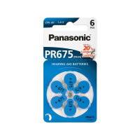 6x Batterie PR44 675A V675 1,45V Panasonic Knopfzelle...
