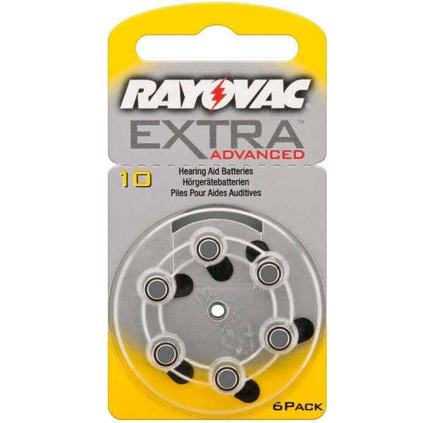 6x Batterie PR70 10A V10 1,45V Rayovac Knopfzelle für Hörgeräte