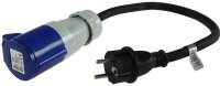 Adapterkabel 35cm von Schuko Stecker nach CEE Stromkabel 16A IP44