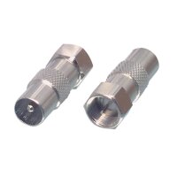 TV Antennenstecker Adapter Koaxial Stecker auf Sat F-Stecker