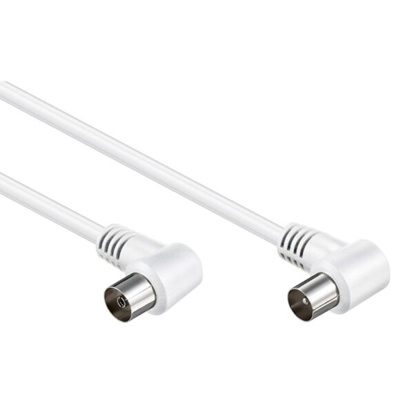 TV Antennenkabel 3m Koaxial Winkel Stecker - Koaxial Winkel Kupplung