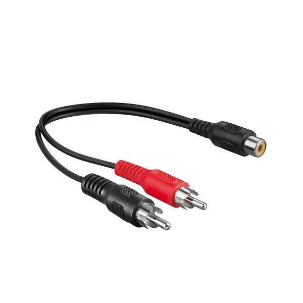 Audio Video Kabel Adapterkabel 2x Cinch Stecker auf 1x Cinch Kupplung